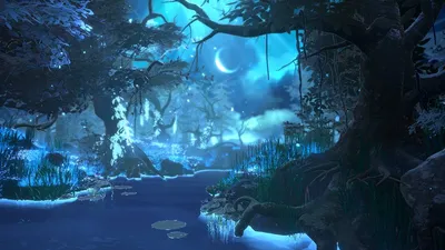 Shape of Dreams の月明かりの夢の森と流れる小川