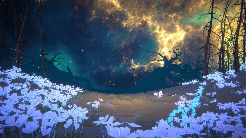 Shape of Dreams 星空の下に青く光る花畑